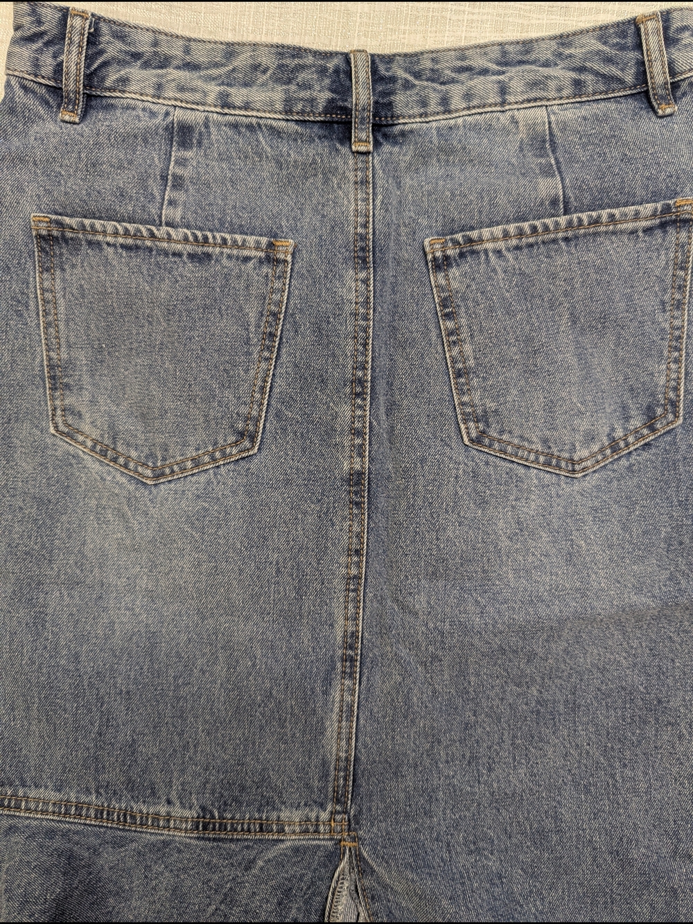 Vintage Teenie Weenie Denim Midi Skirt High Waist Blue - Picture 6 of 13